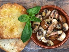 eingelegte Knoblauchchampignons (ohne Brot)